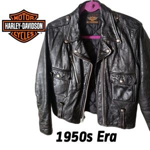 1950s Harley Davidson Leather Jacket Moto Biker M